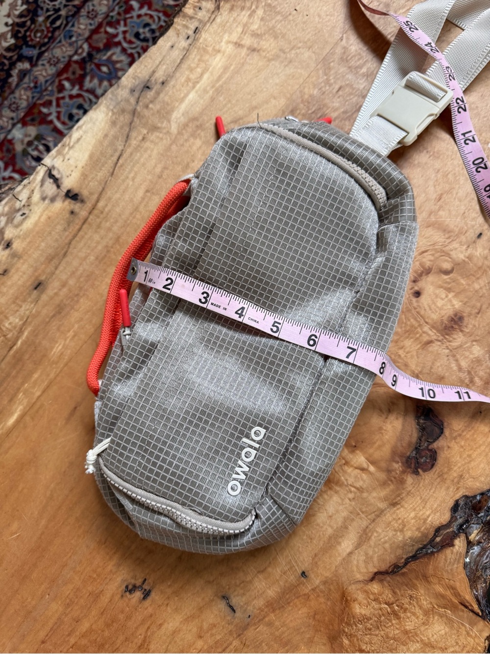 OWALO unisex gray large waist fanny sling bag ripstop multiple zippered pockets - Picture 2 of 6